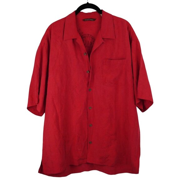 Tommy Bahama Mens Size XL Silk Linen Embroidered Front Button Casual Summer Shir - Picture 1 of 9